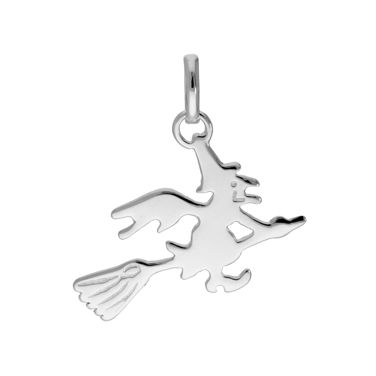 Sterling Silver Witch on a Broomstick Charm