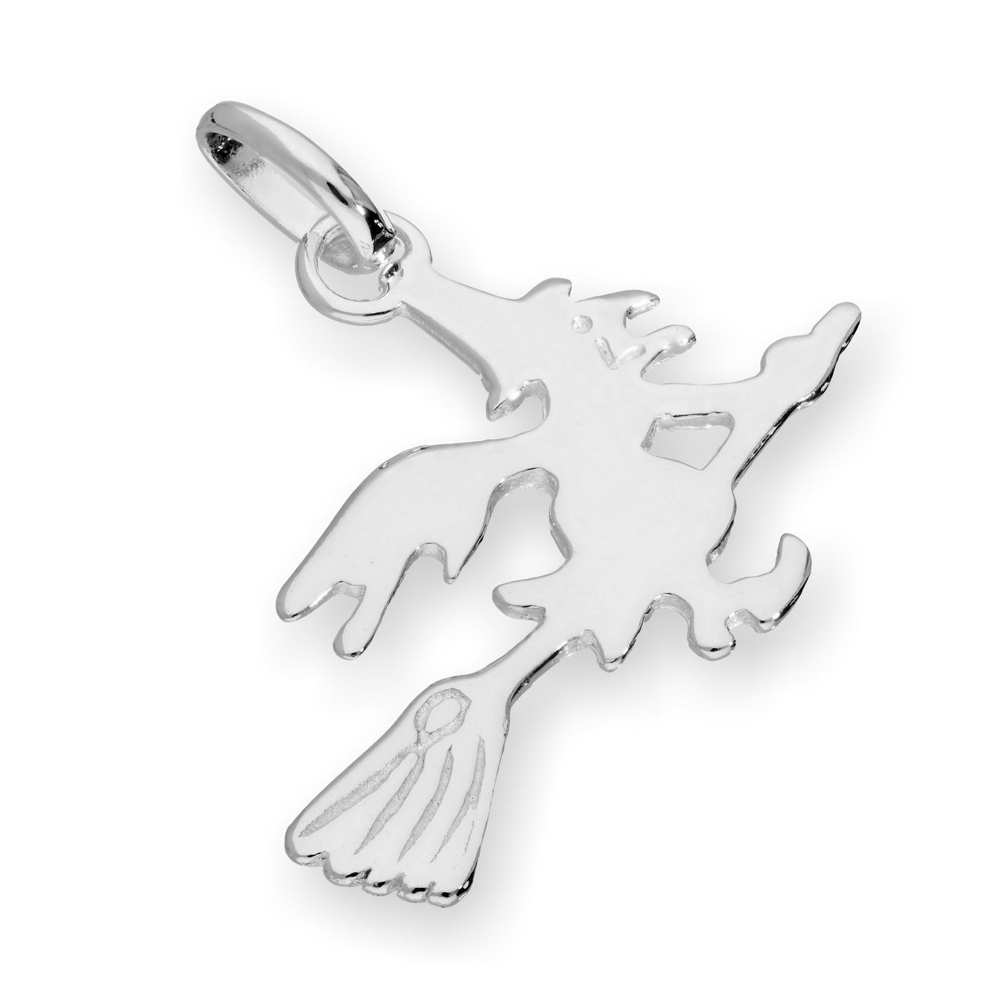 Sterling Silver Witch on a Broomstick Charm