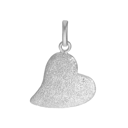 Sterling Silver Frosted Heart Charm