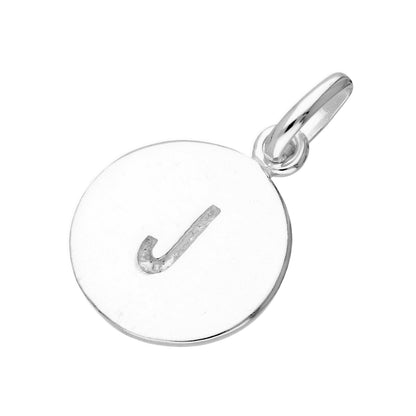 Sterling Silver Engravable Round Alphabet Letter Charm A-Z