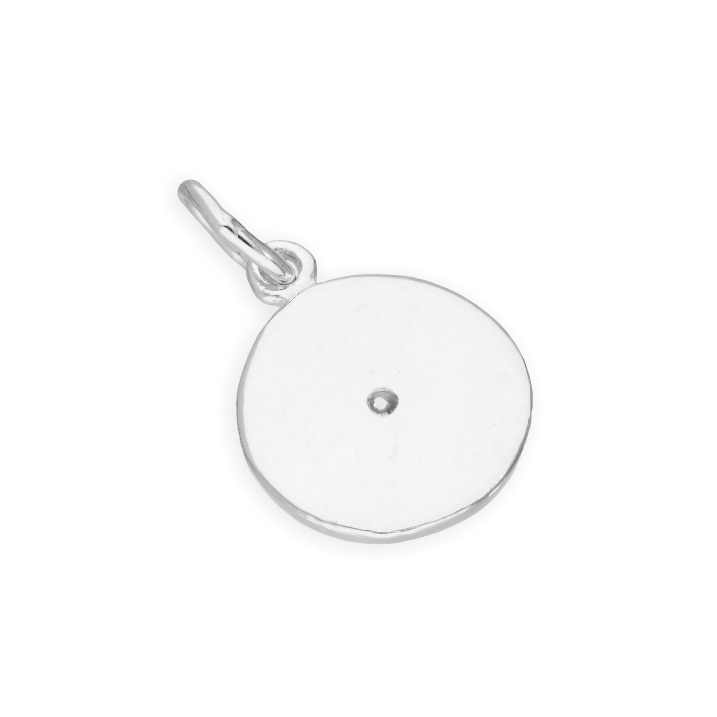 Sterling Silver & Clear CZ Crystal Round Charm