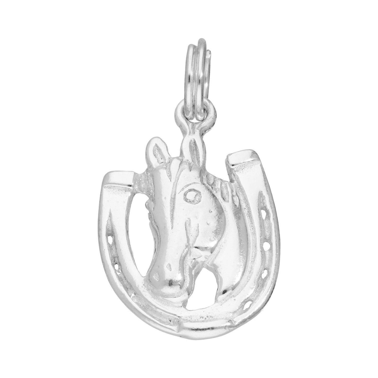 Sterling Silver Horse & Lucky Horseshoe Charm