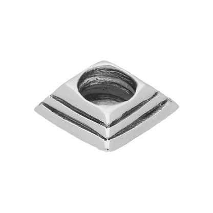 Sterling Silver Square Lined Bead Charm