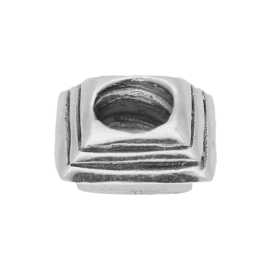 Sterling Silver Square Lined Bead Charm
