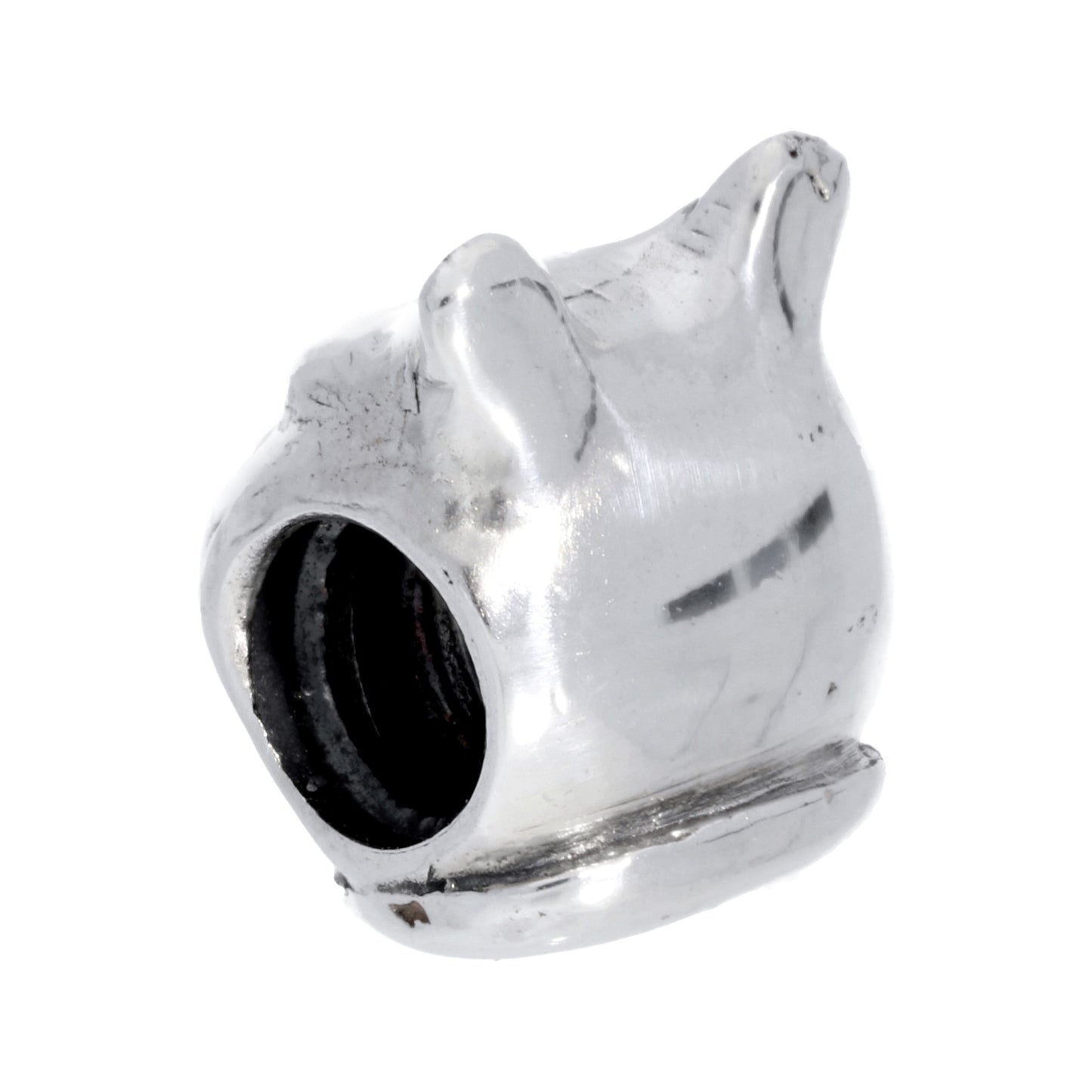 Sterling Silver Bear Head Bead Charm