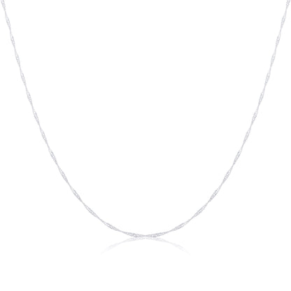 Sterling Silver Singapore Chain 16 - 24 Inches
