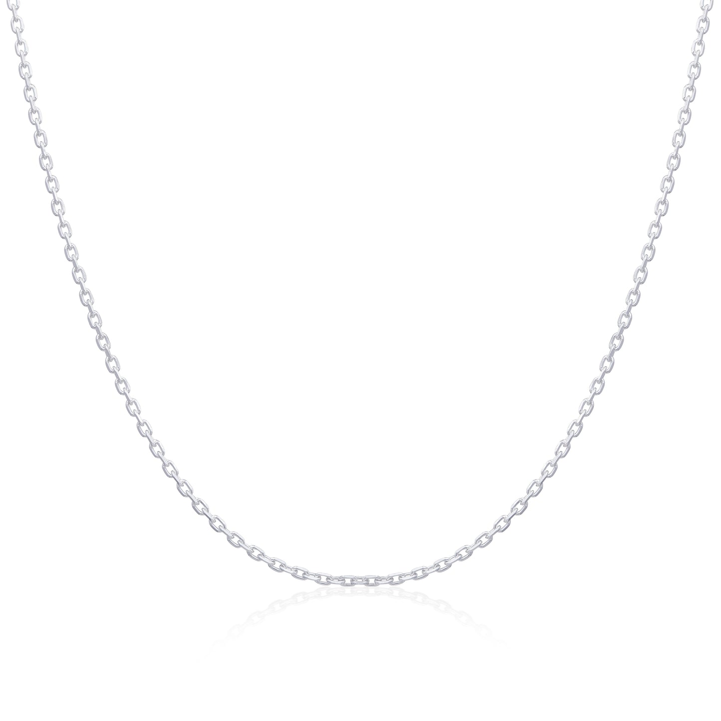 Sterling Silver Diamond Cut Trace Chain 16 - 18 Inches