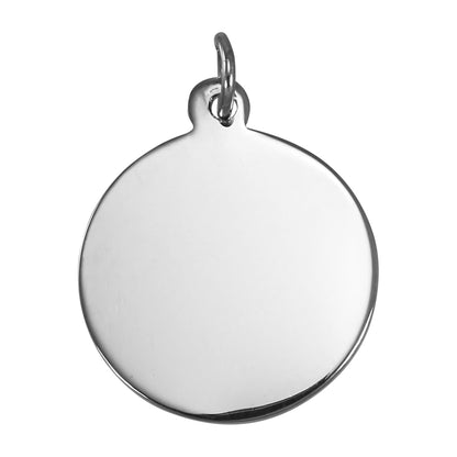 Sterling Silver Large Engravable Round Pendant
