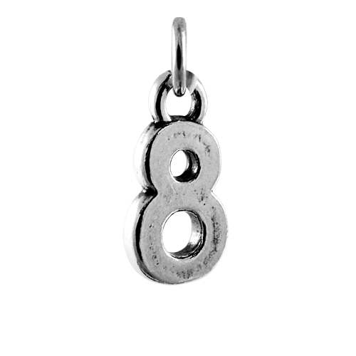 Sterling Silver Script Number Charms 0 - 9