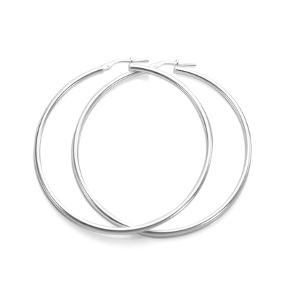 Sterling Silver 2mm Round Hoop Earrings