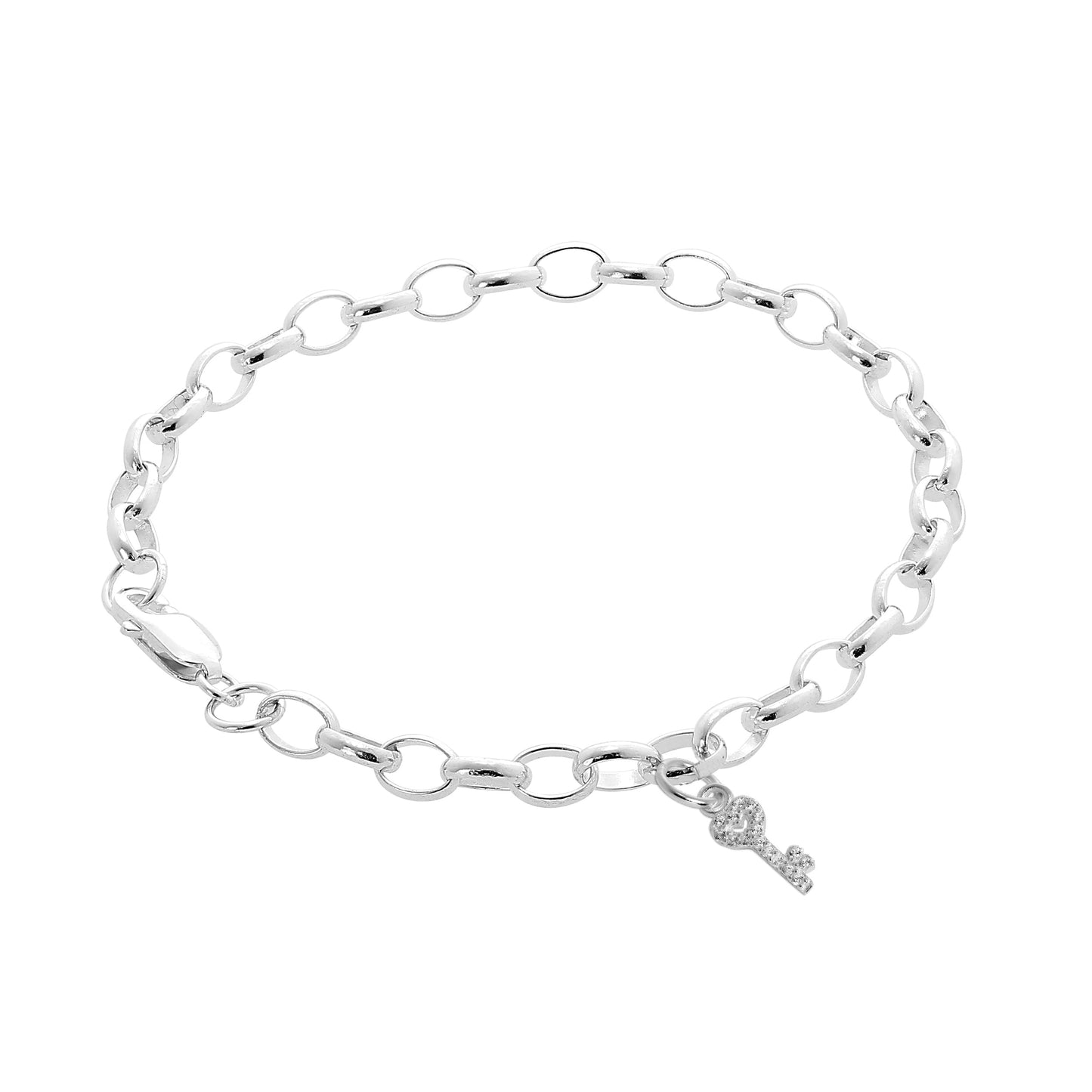 Sterling Silver Love Hearts Belcher Starter Bracelet
