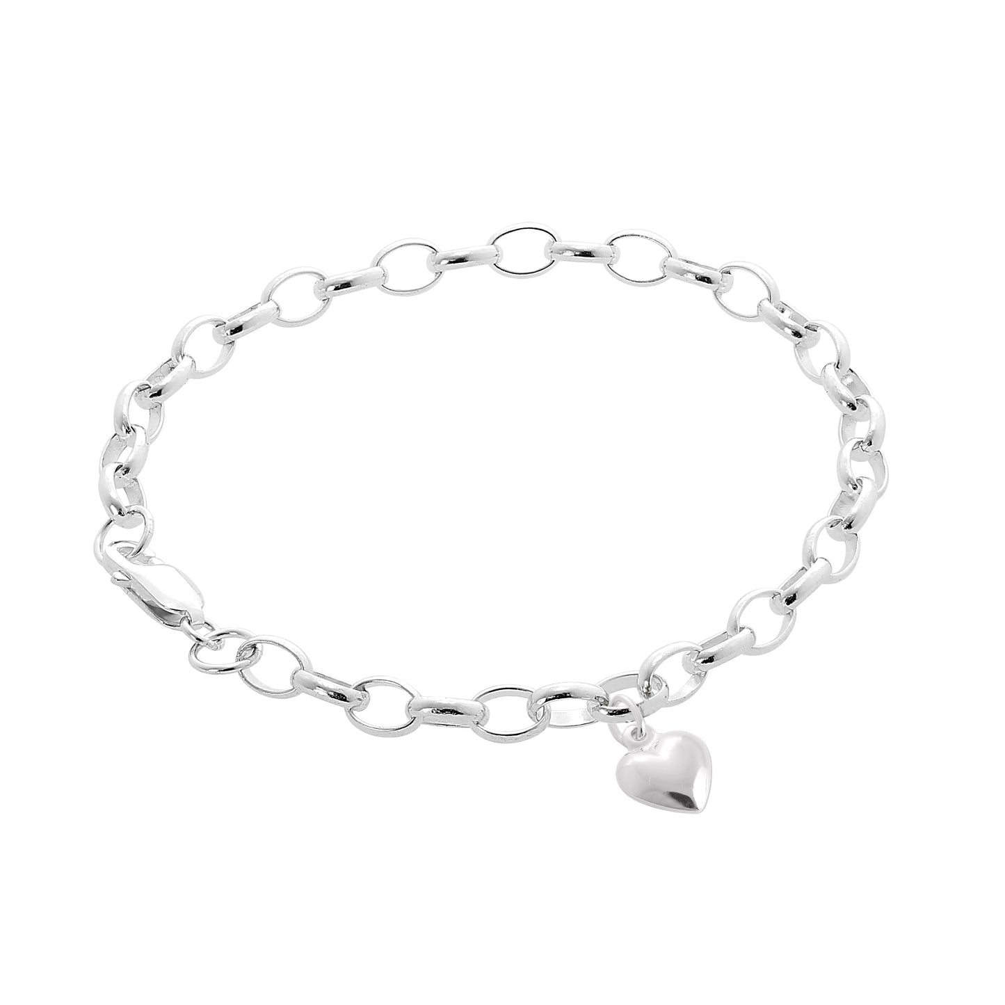 Sterling Silver Love Hearts Belcher Starter Bracelet