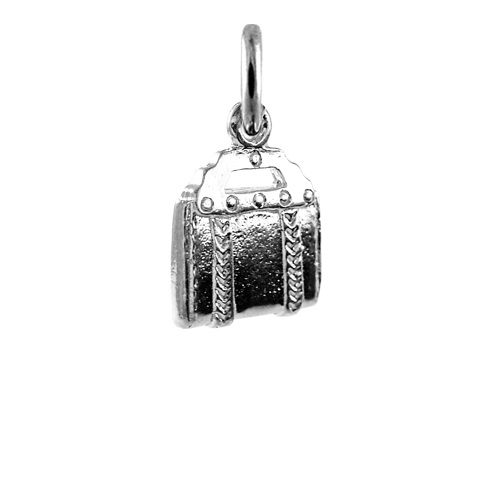 Sterling Silver Leather Briefcase Charm