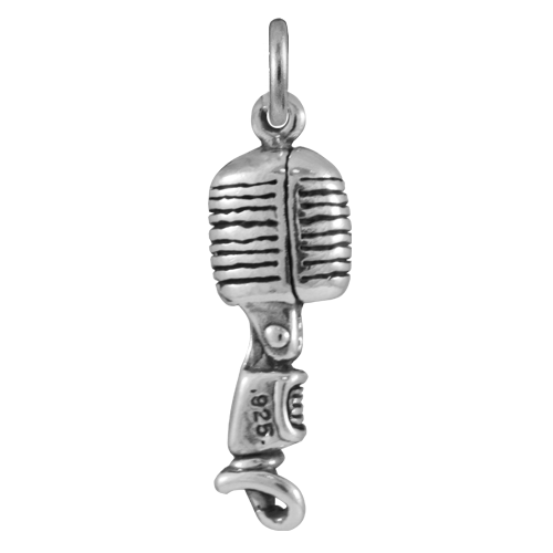 Sterling Silver Classic Microphone Charm