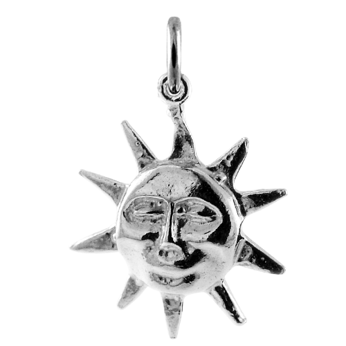 Sterling Silver Smiling Sun Charm