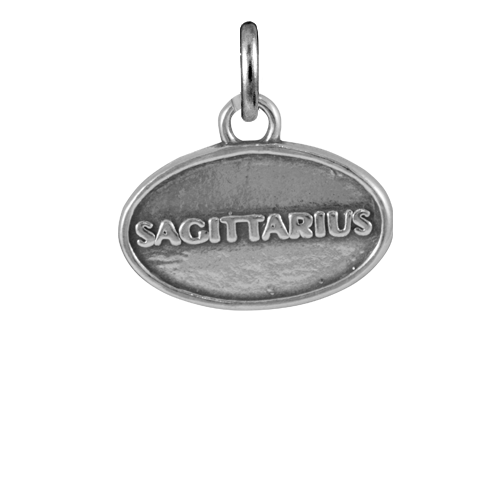 Sterling Silver Sagittarius Archer Oval Charm
