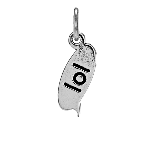 Sterling Silver Text LOL Charm