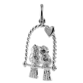 Sterling Silver Love Birds Charm