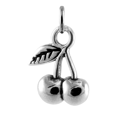 Sterling Silver Cherries Charm