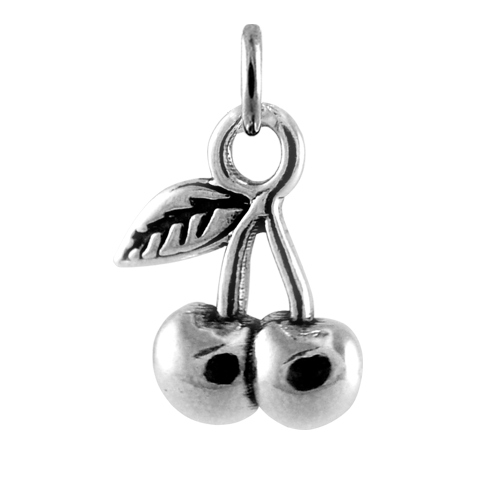 Sterling Silver Cherries Charm