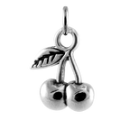 Sterling Silver Cherries Charm
