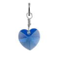 Sterling Silver September Sapphire Crystal Heart Charm