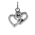 Sterling Silver Interlocked Hearts Charm