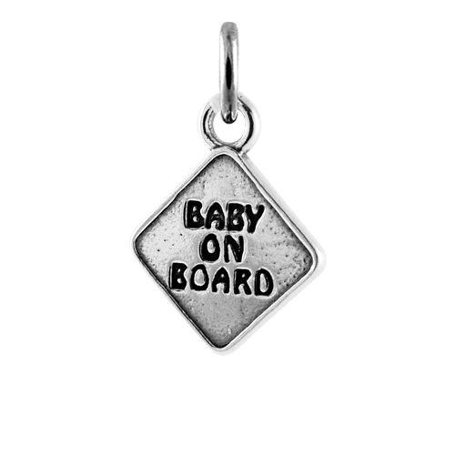 Sterling Silver Baby on Board Charm