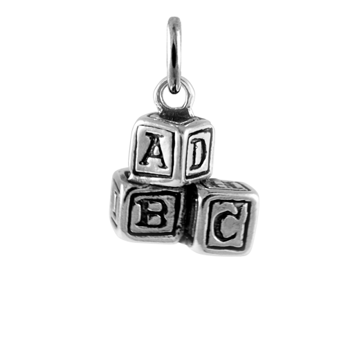 Sterling Silver ABC Blocks Charm