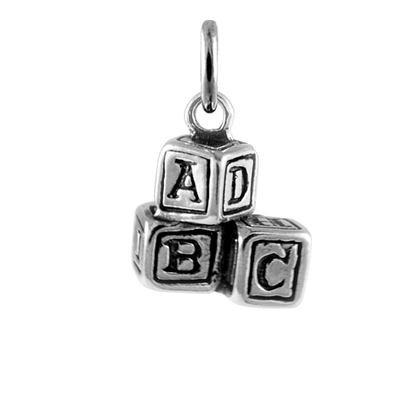 Sterling Silver ABC Blocks Charm