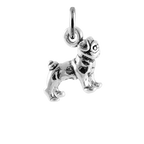 Sterling Silver Small Pug Charm