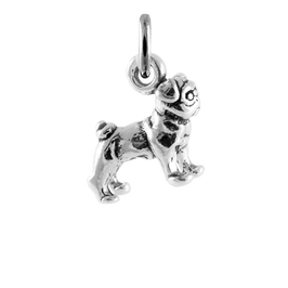 Sterling Silver Small Pug Charm