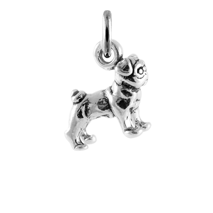 Sterling Silver Small Pug Charm