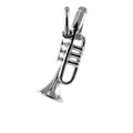 Sterling Silver Trumpet Charm
