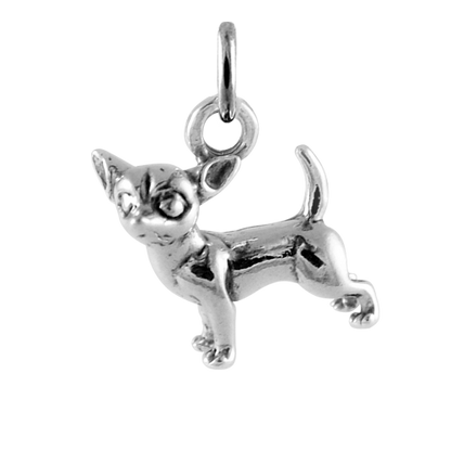 Sterling Silver Chihuahua Charm
