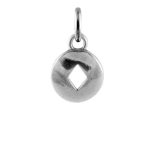 Sterling Silver Domed Diamond Charm