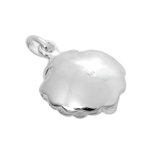 Sterling Silver Oyster Shell with CZ Crystal Birthstone Charm