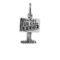 Sterling Silver House Sale Sign Charm