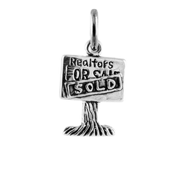 Sterling Silver House Sale Sign Charm
