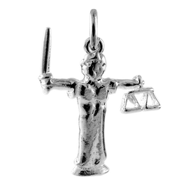 Sterling Silver Lady of Justice Charm