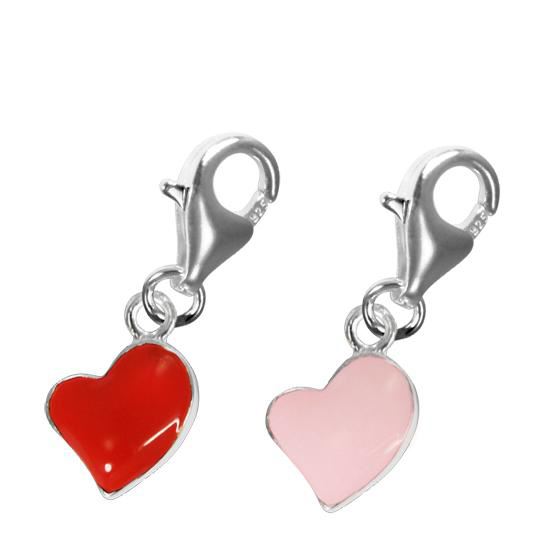 Sterling Silver Enamel Heart Charm