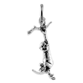 Sterling Silver Hanging Monkey Charm