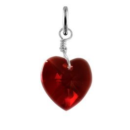 Sterling Silver Siam July Crystal Heart