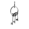 Sterling Silver Keys on Ring Charm