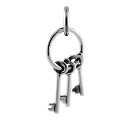 Sterling Silver Keys on Ring Charm