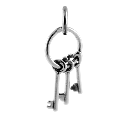 Sterling Silver Keys on Ring Charm