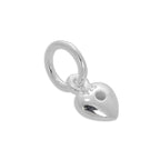Sterling Silver & CZ Crystal Birthstone Heart Charm