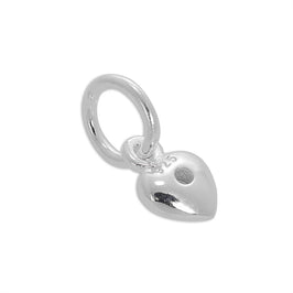 Sterling Silver & CZ Crystal Birthstone Heart Charm