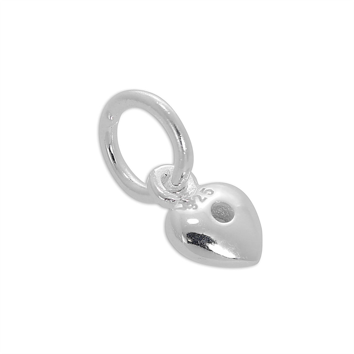 Sterling Silver & CZ Crystal Birthstone Heart Charm