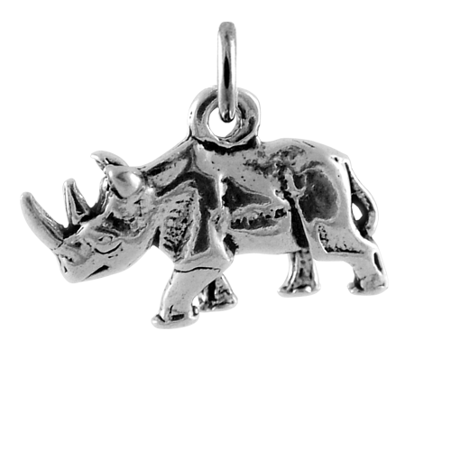Sterling Silver Rhinoceros Charm